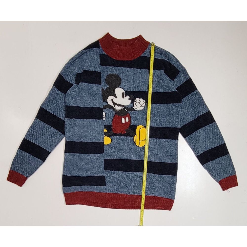 eggie x Disney Mickey Mouse Knit Graphic Sweater Blue Red Men's Size‎ XS